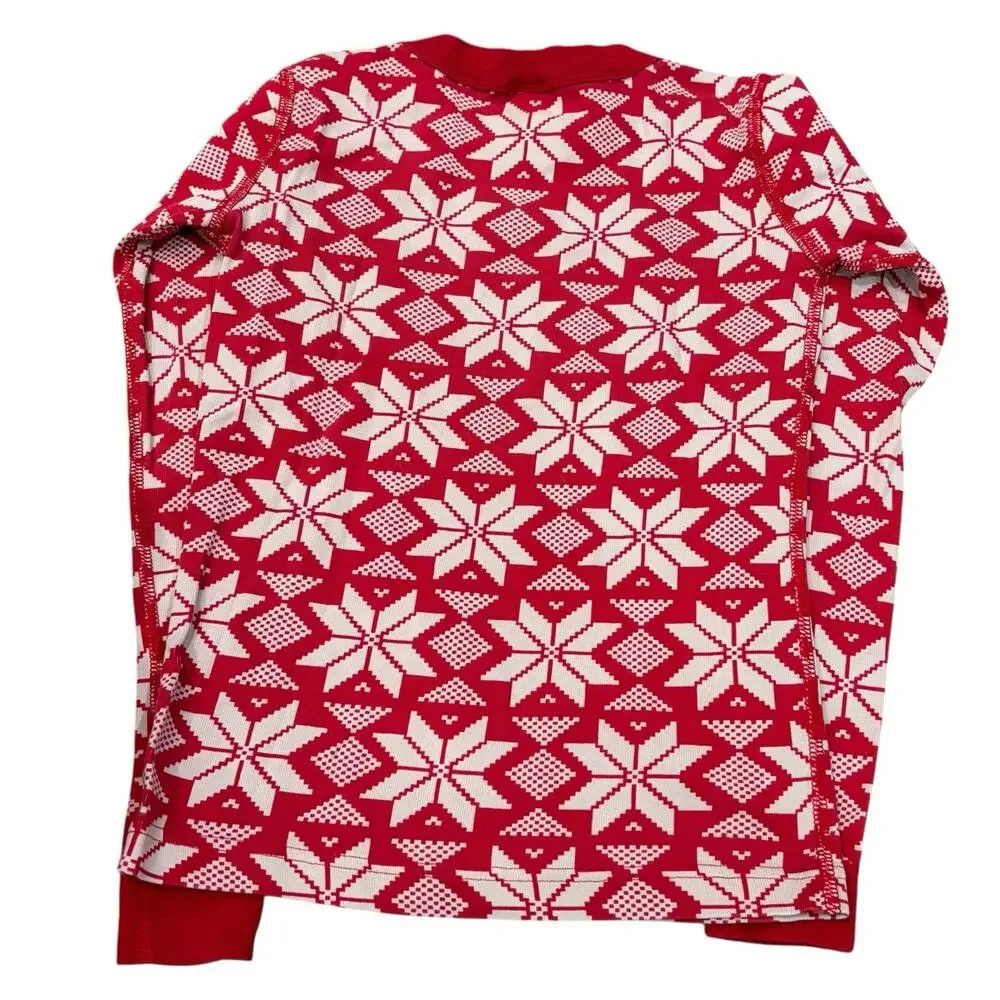 Hanna Andersson Kids Red Snowflake Organic Cotton Pajamas Size 12 | 150 cm